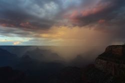 seethes:  A storm passing through the Grand Canyon at sunset; Mwyatt