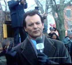 shittymoviedetails:    In Groundhog Day, Phil Connors flips off