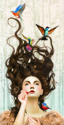 crossconnectmag:  Illustrations Blend Beauty of Nature and Fashion