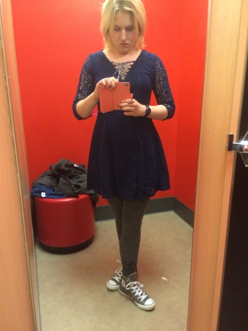 snartsnartsnart:  target dressing room featuring my gray leggings and sneakers