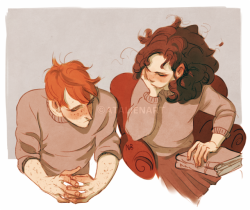 atalienart:  Hermione and Ron (worrying)