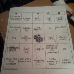 I forgot I played @revision3 ’s bingo game for the conference.