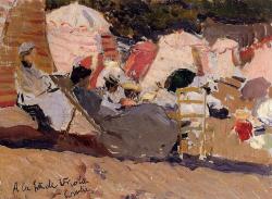 artishardgr:Joaquin Sorolla - The Beach at Biarritz 1906