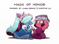 illiustrate:  💙 MADE OF HONOR ❤️  Boarded by Lamar Abrams