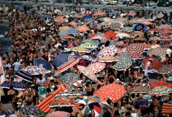 unrar:  Spain, Benidorm,1977. A lollipop pattern of parasols