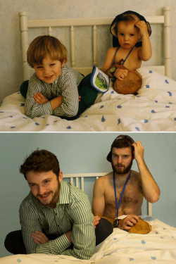 ink-its-art:  owmeex:  Two Brothers Re-Create Childhood Photos