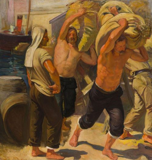 antonio-m:  “Dockers  at Genoa”, c.1903, by Victor Tardieu