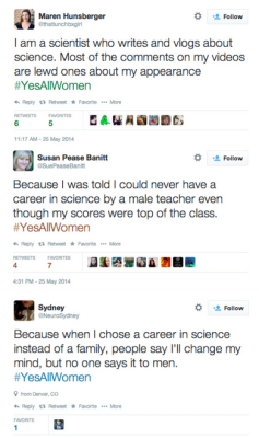 ohscience:  thescienceofreality:  #YesAllWomen tweets reveal