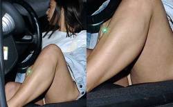 starprivate:  Kim Kardashian flashing panties out of that car