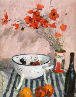 huariqueje:  Still Life with Poppies and Fruit   -     Theo