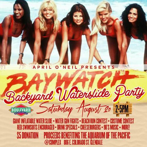 I’m throwing a Baywatch themed party @complexla! We got a giant inflatable waterslide & I’m super excited about it! It’s gonna be a fun day with proceeds benefitting the Aquarium of the Pacific! (at Complex)