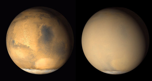 space-pics:Dust Storms Linked to Gas Escape from Mars Atmosphere