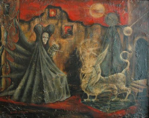 pankurios-templeovarts:Surreal works with some occult motifs by Leonora Carrington (1917-2011): surrealist painter, sculptor and novelist. She was aquainted with many  important artists and founders of the surrealist movement like Paul Éluard, Max Ernst