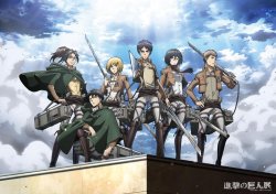 Group promotional images for previous Shingeki no Kyojin exhibitions!