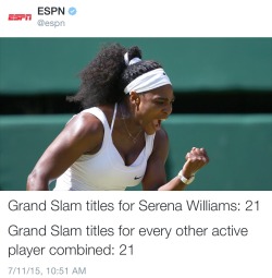 alwaysbewoke:  Thank you. Serena is in her own galaxy of greatness.