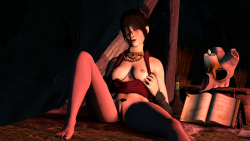 leisurelysfm:  Morrigan feeling lonely in her tent Morrigan Model