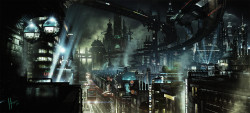 cyberclays:   Futuristic city Matte painting  - by  Jaime Jasso