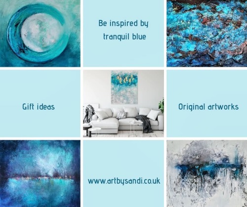 <p>The tranquility of these shades of blue make my heart sing!!</p>

<p>Hope you love them too💙</p>

<p>Please pop over to my website (details in bio) for lots of extra information, my inspiration and photos of these beauties.</p>

<p>💙</p>

<p>💙</p>

<p>💙</p>

<p><br/>
#artbysandi #sandisayer #contemporaryartist</p>

<p>#modernartist #modernart #spiritualart #spiritualartist #loveandgratitude #appreciation #wiltshireartist #contemporarybritishartist #texturedart #texturedpainting #abstractart #abstractpainting #inspiredbygemstones #inspiredbynature #shadesofblue #modernart #moderninterior #bethechange #lightworker #textures #inspiredbyturquoise<br/>
#bluepainting<br/>
#giftart<br/>
#christmasshopping<br/>
#christmasgifts  (at Calne)<br/>
<a href="https://www.instagram.com/p/CW6HSzwIcPI/?utm_medium=tumblr">https://www.instagram.com/p/CW6HSzwIcPI/?utm_medium=tumblr</a></p>