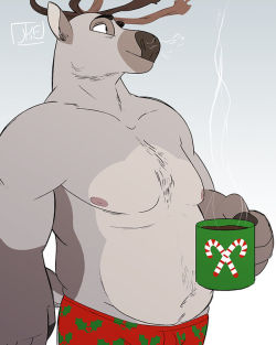 usbdongle:  i was feeling down so i drew a beefy reindeer to