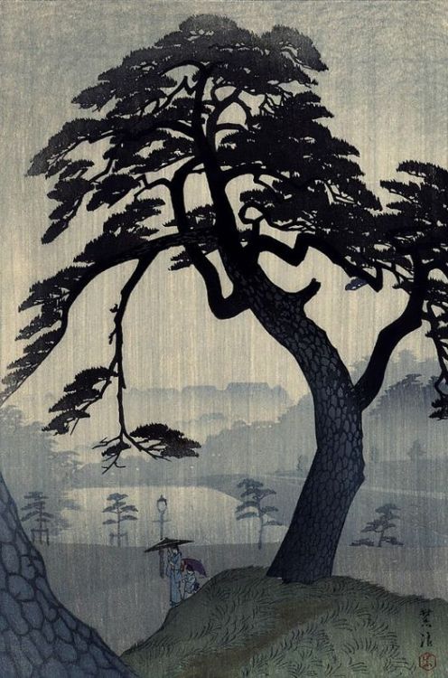 typhlonectes:    Pine in Rain (1938) - Shiro Kasamatsu  (Japanese,