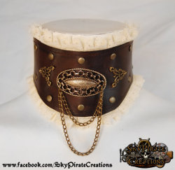 skypiratecreations:  Steampunk Lady Edna Leather Neck Corset