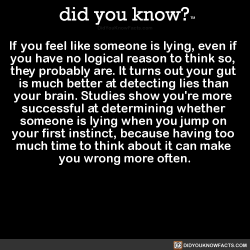 did-you-kno:If you feel like someone is lying, even if  you have