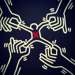 Feeling torn in multiple directions? #keithharing piece is iconic