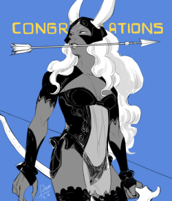 fishuus:fran’s longbow victory pose tho oh my >////>