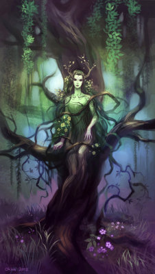 the-forest-of-the-faun:    Dryad by Okha   