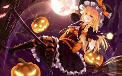 bakanoe touhou kirisame marisa halloween heels pantyhose witch