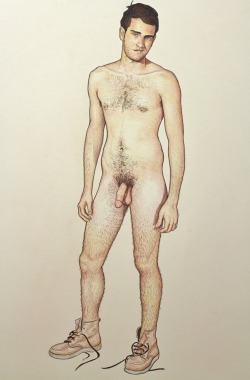 matthewconwayart:  SOLD.sam jones. color pencil on toned paper.