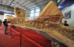 escapekit:  40-foot hand carved sculpture  Chinese wood carver