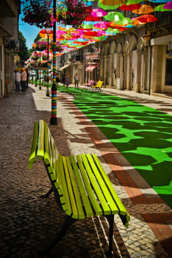 asylum-art:  Hundreds of Colorful Umbrellas in Portugal diana