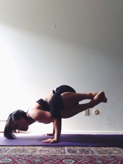 queenchante:  Yoga for the first time in my apartment 😀