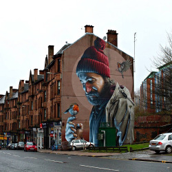 sixpenceee:  Mural by Sam Bates (aka Smug) in Glasgow, Scotland.