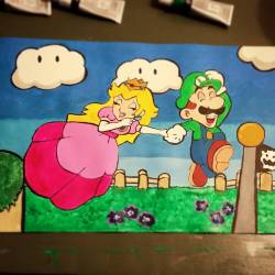 Peach and Luigi I finally finished for Sean💚💖… we