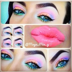 limecrime:  Cute pastel look by @maya_mia_y using Lime Crime’s