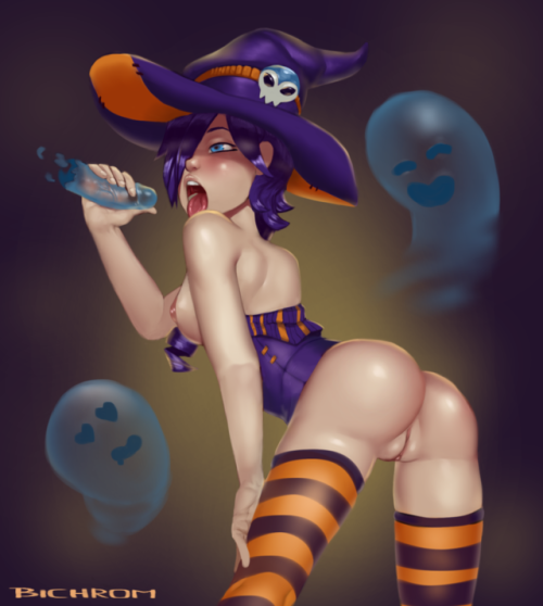 z0nesama:  bichrom: Made this for Halloween cause I never get enough of @z0nesamas character! Check my Patreon for WIPs and full resolution pictures. I started it pretty recently but as soon as I get some people on board I will start doing polls to decide