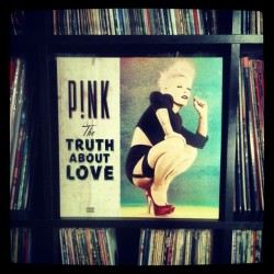 vinylpairings:  #nowspinning #pink #thetruthaboutlove #vinyl