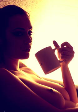 Naked Women Drinking Coffee