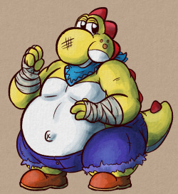 i wanted to draw a strong fat yoshi so yea messing with krita