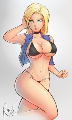 renardart: Android 18   a quick drawing, I don’t have much