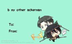 the-amazing-rivamika-is-on-fire:  rivamika valentine’s day