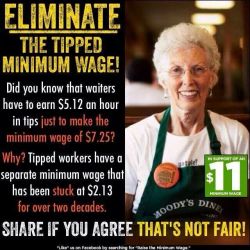 itszombiebear:  cleoselene:  the tipped minimum wage is one of