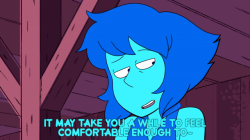 When Lapis was talking about feeling comfortable enough to sleep