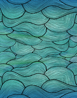 pomgraphicdesign:  Sea Waves Pattern Wood Print by Pom Graphic