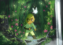 brideake:all i could draw today was link wondering in a garden