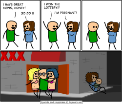 explosm:  By Rob DenBleyker. Hey, you! We’ve got a sale going on at http://store.explosm.net! Enter code “JINGLEBALLS” upon checkout for 15% off EVERYTHING!  This makes me want to cry,It&rsquo;s accurate and bullshit..