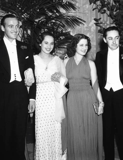 David Niven & Merle Oberon, Norma Shearer & Irving Thalberg.