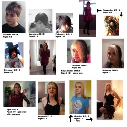 lucycadence:  RIGHT, I donâ€™t know how well youâ€™ll be able to see this on Tumblr but hereâ€™s my transition timeline so far.Â Starting from aged 13 roughly when I came out right through to me now at 18 and just starting hormones.Â Itâ€™s been a crazy